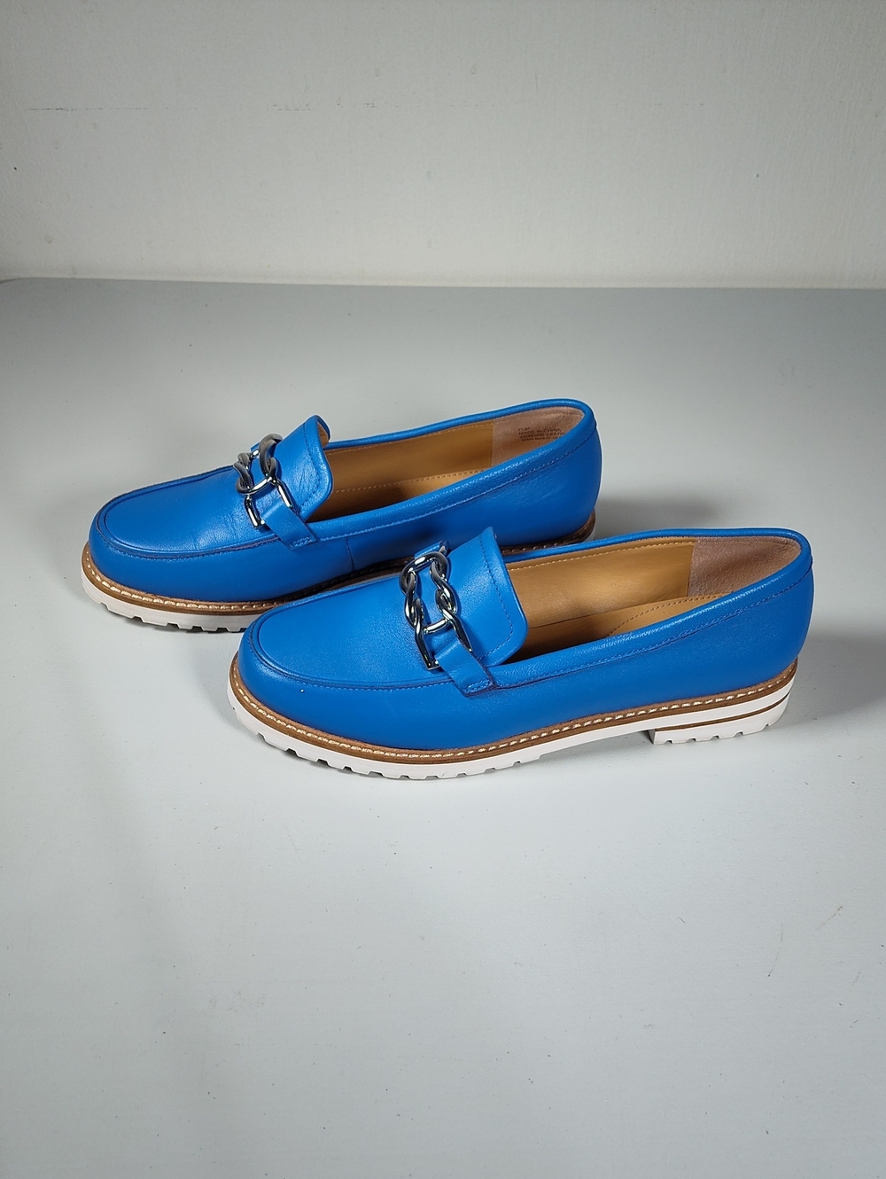 Talbots Laura Link Nappa Leather Loafers in‎ Capri Blue 7.5